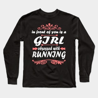 Running marathon girl power saying girl Long Sleeve T-Shirt